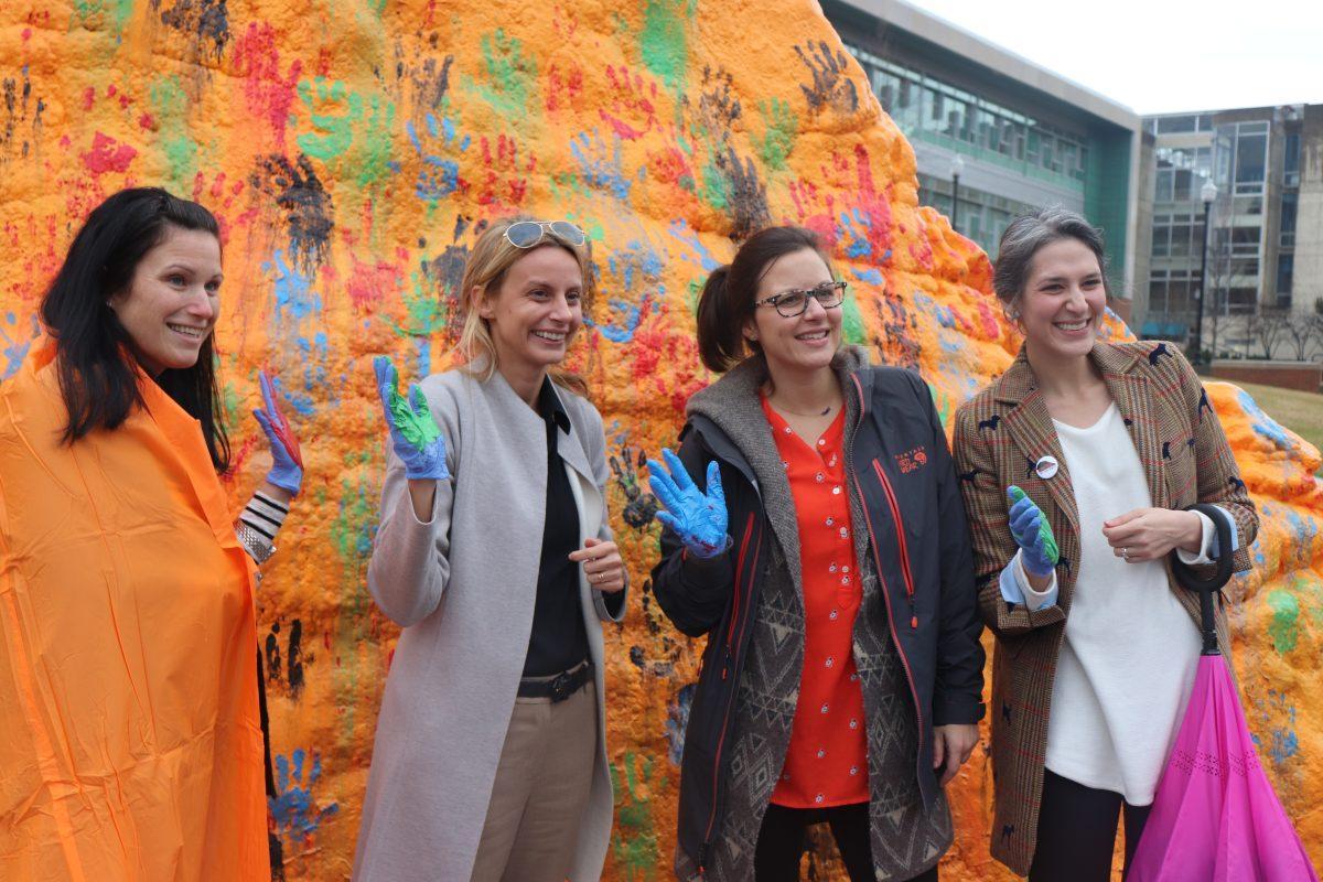 Students and faculty, including the Title IX Coordinator Ashley Blamey, attended the United at the Rock event on Wednesday Feb. 20, 2019.