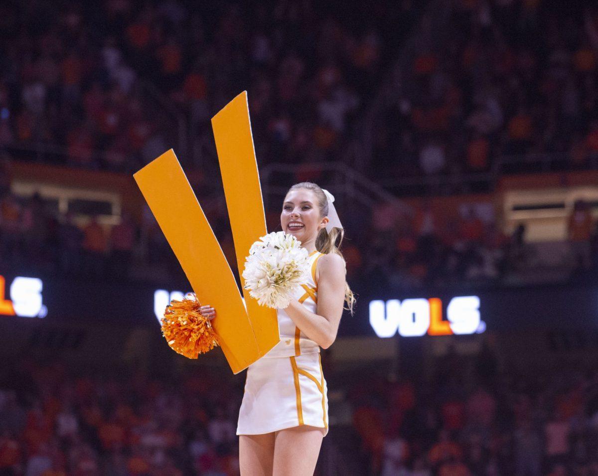 Tennessee Cheerleader during game against Mizzou on Feb. 5, 2019 at Thompson-Boling Arena.
