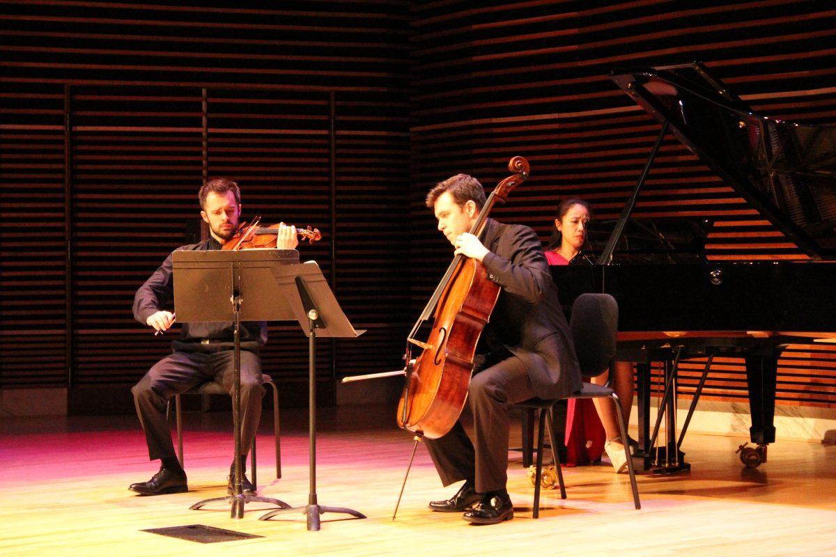 Esther Park (piano), Geoffrey Herd (violin) and Sean Hawthorne (cello) play Piano Trio in G Major, K. 564 by Wolfgang Amadeus Mozart.