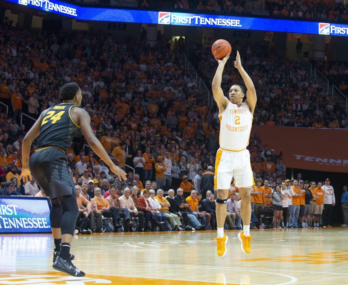 Grant Williams, #2, during game against Mizzou on Feb. 5, 2019 at Thompson-Boling Arena.