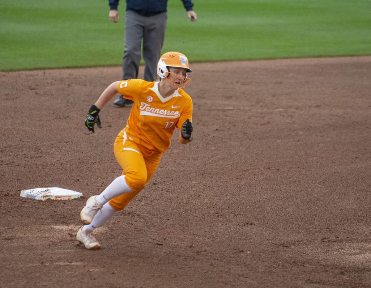 Chelsea Seggern, #17, during game against Kansas on Feb. 22, 2019 at Sherri Parker Lee Stadium.
