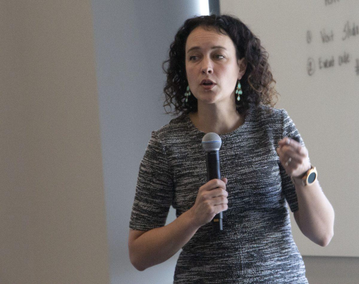Natalie Ivey, director of advocacy and outreach for Community Coalition Against Human Trafficking, returned to UT on Tuesday April 9, 2019 to speak to students about the realities of human trafficking in Knoxville and beyond.