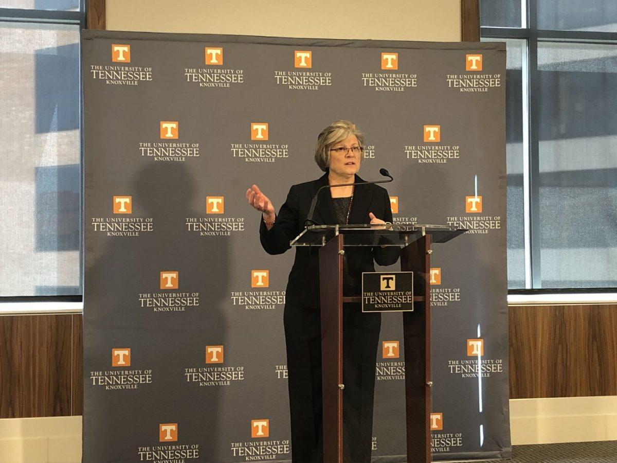 Lisa Driscoll shared insight into Tennessee Promise research at a news conference Tuesday, April 2. 