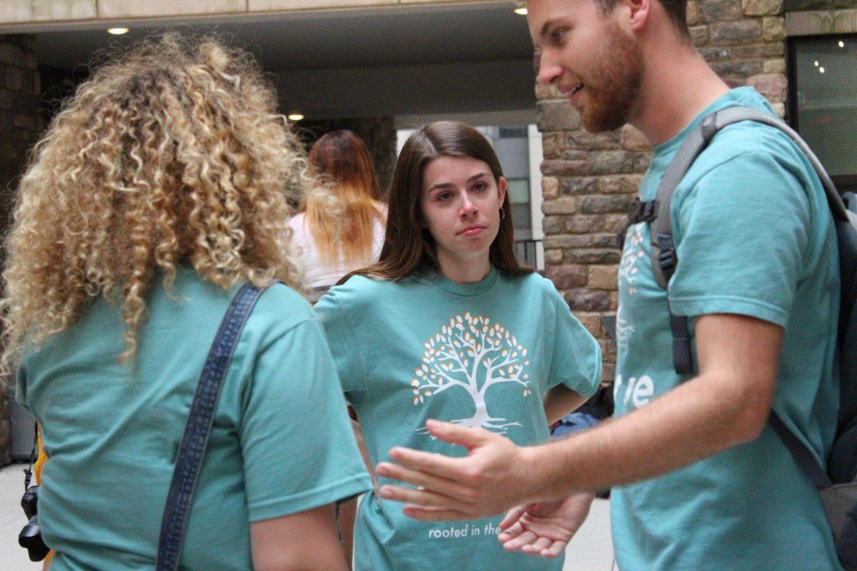 Support of Thrive looks off into the distance after hearing the 2019 SGA results on Wednesday April 17, 2019 at The Standard Courtyard. 
