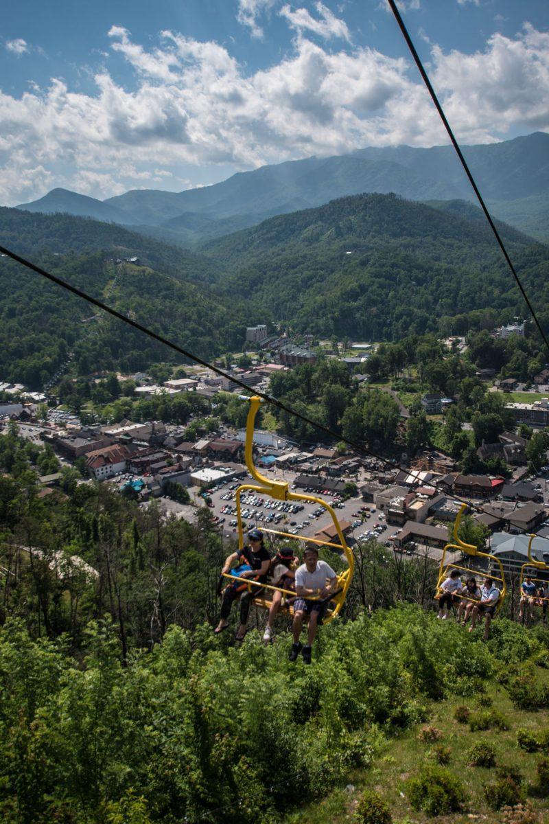 A view of Gatlinburg from the newly opened "SkyBridge," on Tuesday, May 28, 2019.