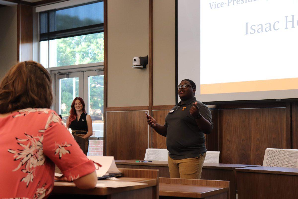 Vice President of the Student Body Isaac Holt set expectations for the year for the SGA Senate during the first meeting on August 27, 2019. 