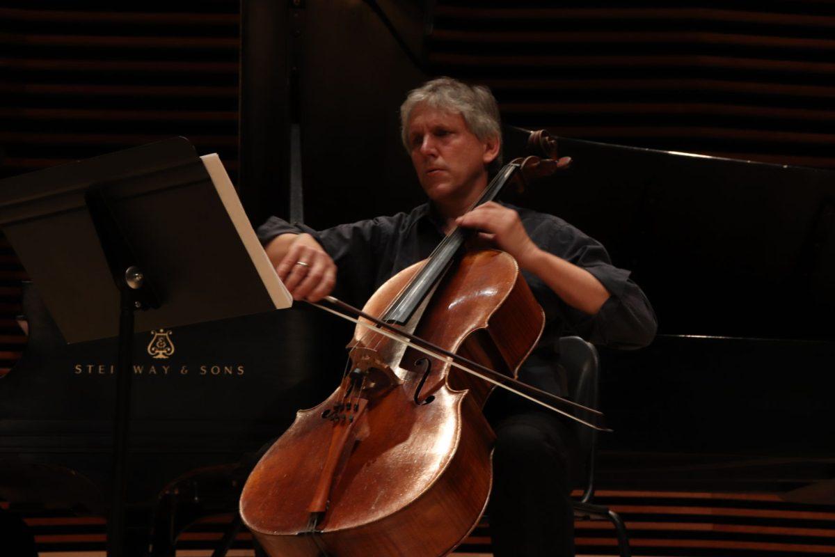 Wesley Baldwin pours his talent into every note as his cello's melody carries throughout the recital hall.
 