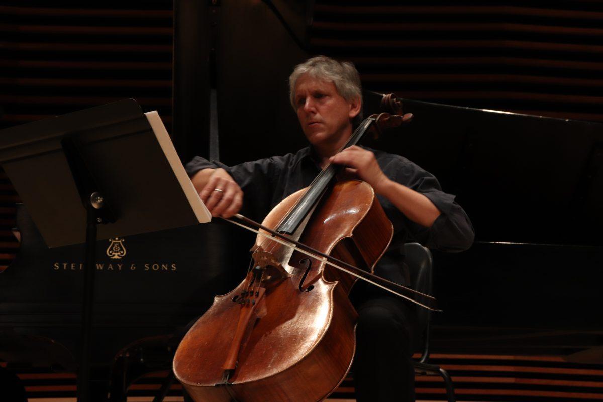 Wesley Baldwin pours his talent into every note as his cello's melody carries throughout the recital hall. 