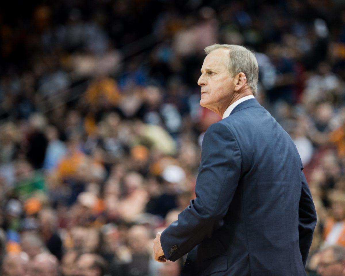 Head coach, Rick Barnes, during the Sweet Sixteen game against Purdue University on Thursday March 28, 2019 at the KFC Yum! Center. 