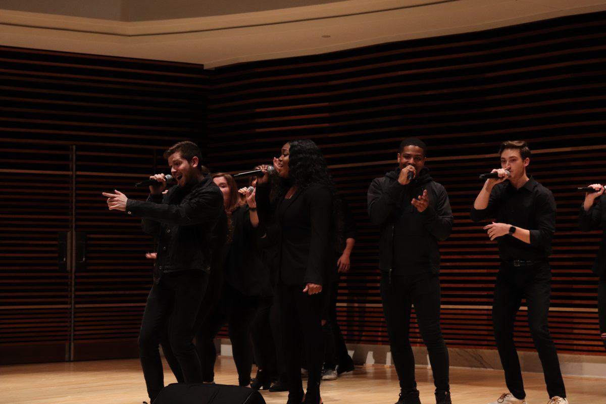 The UT singers showcase their vocal talents during a Homecoming Concert in the Haslam Music Center on Friday, November 1, 2019.