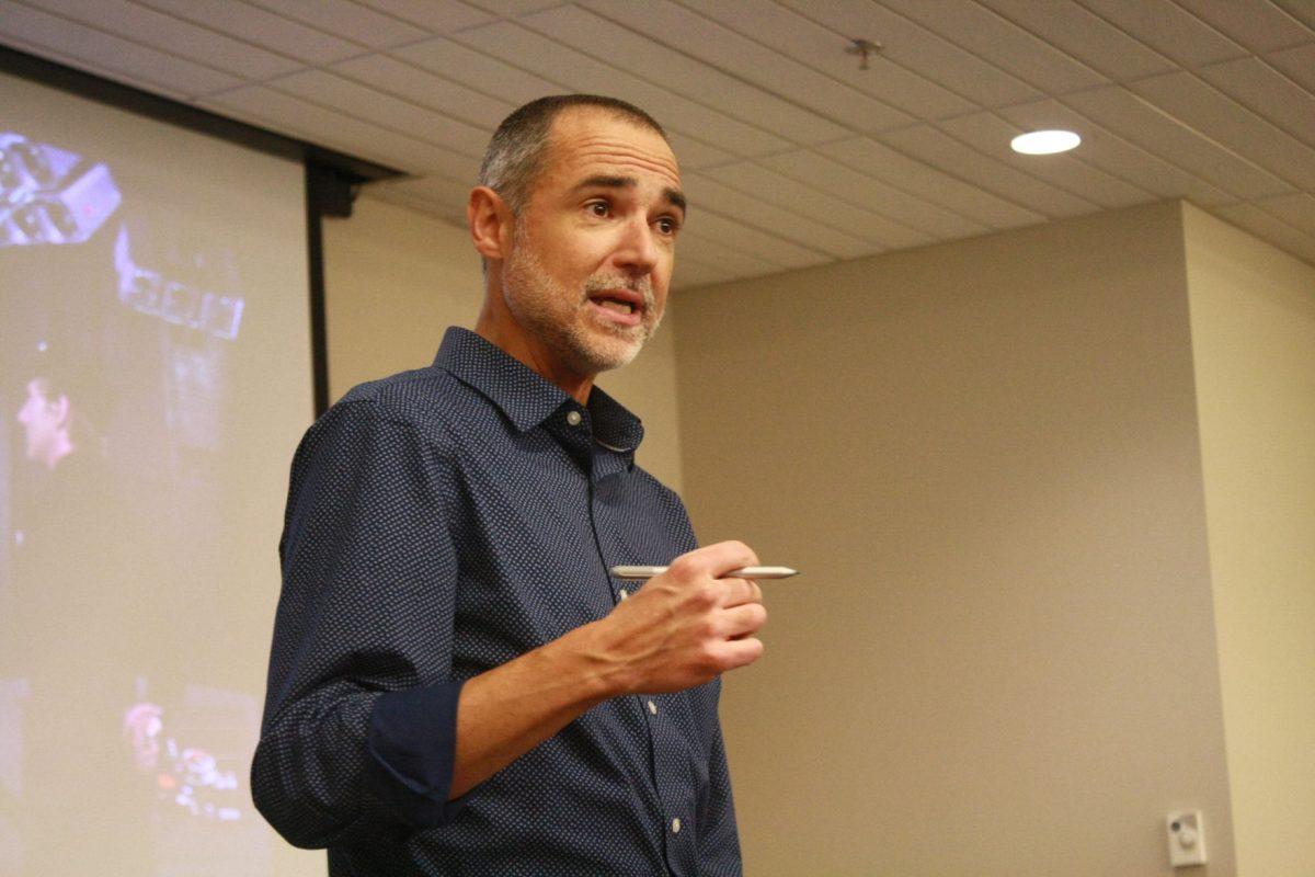 Chris Lord utilizes Star Wars to talk about common cyber security attacks such as social engineering, password cracking, side-channel leakage, browser exploits and supply chain attacks at Min Kao on Tuesday, November 19, 2019.