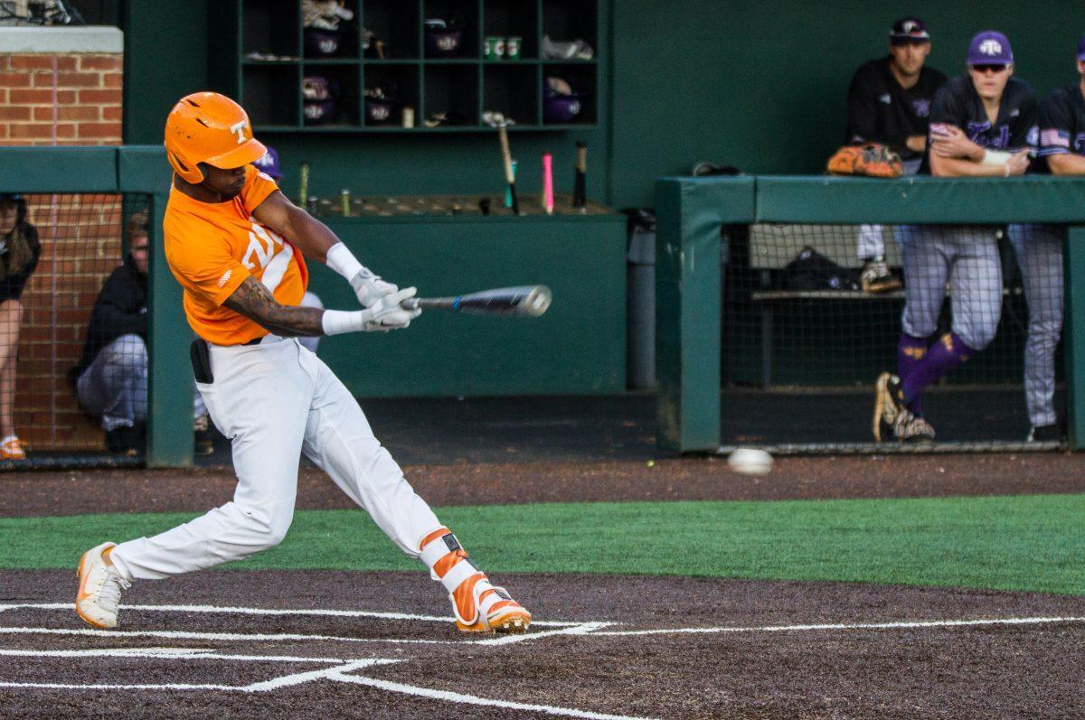 #1, Alerick Soularie, hits the ball during the against Tennessee Tech on Tuesday, May 14, 2019.