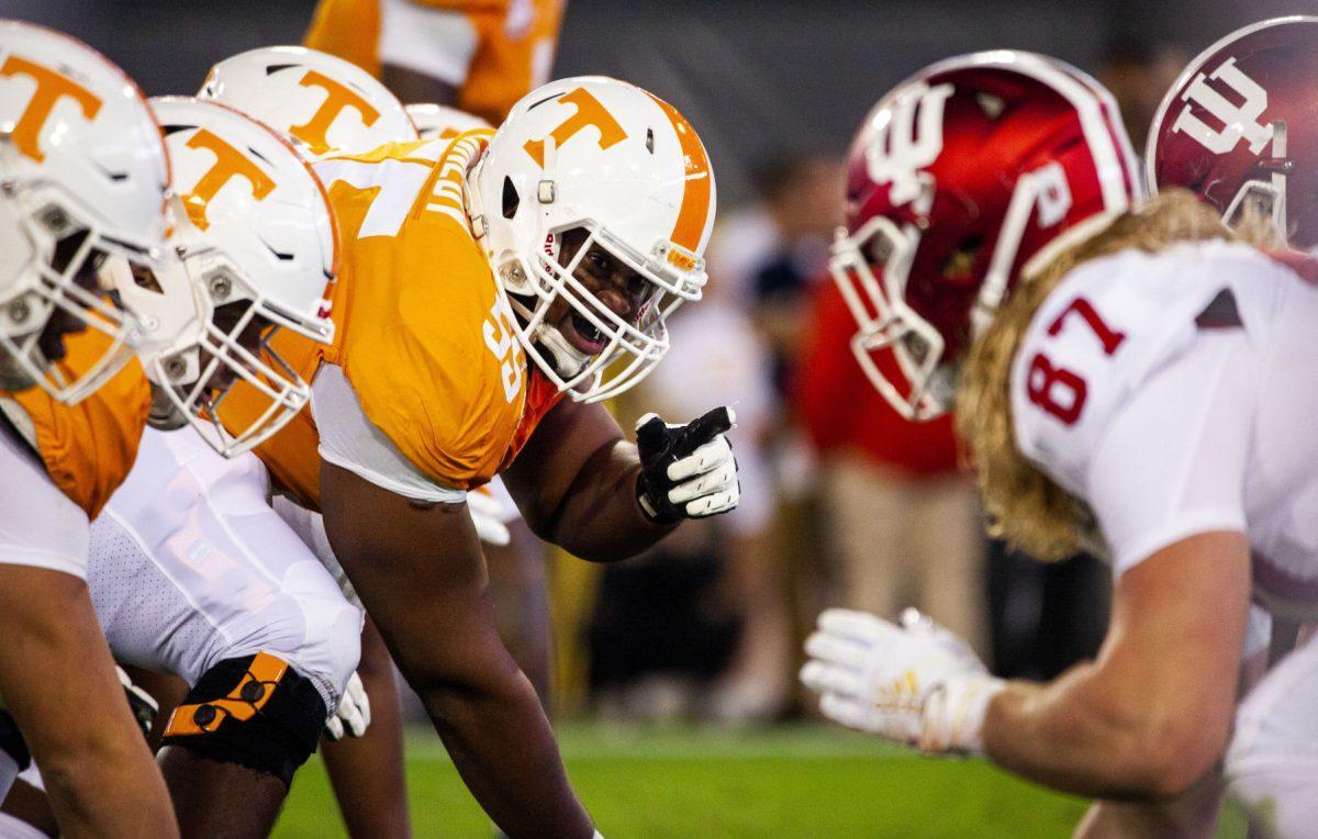 #55 Brandon Kennedy for the Tennessee volunteers facing Indiana in the 2020 Tax Slayer Bowl.