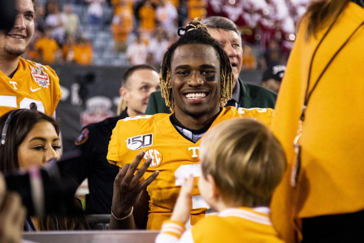 #3 Eric Gray before being awarded the most valuable player award at the Tax Slayer Bowl on Thursday, January 2, 2020.
