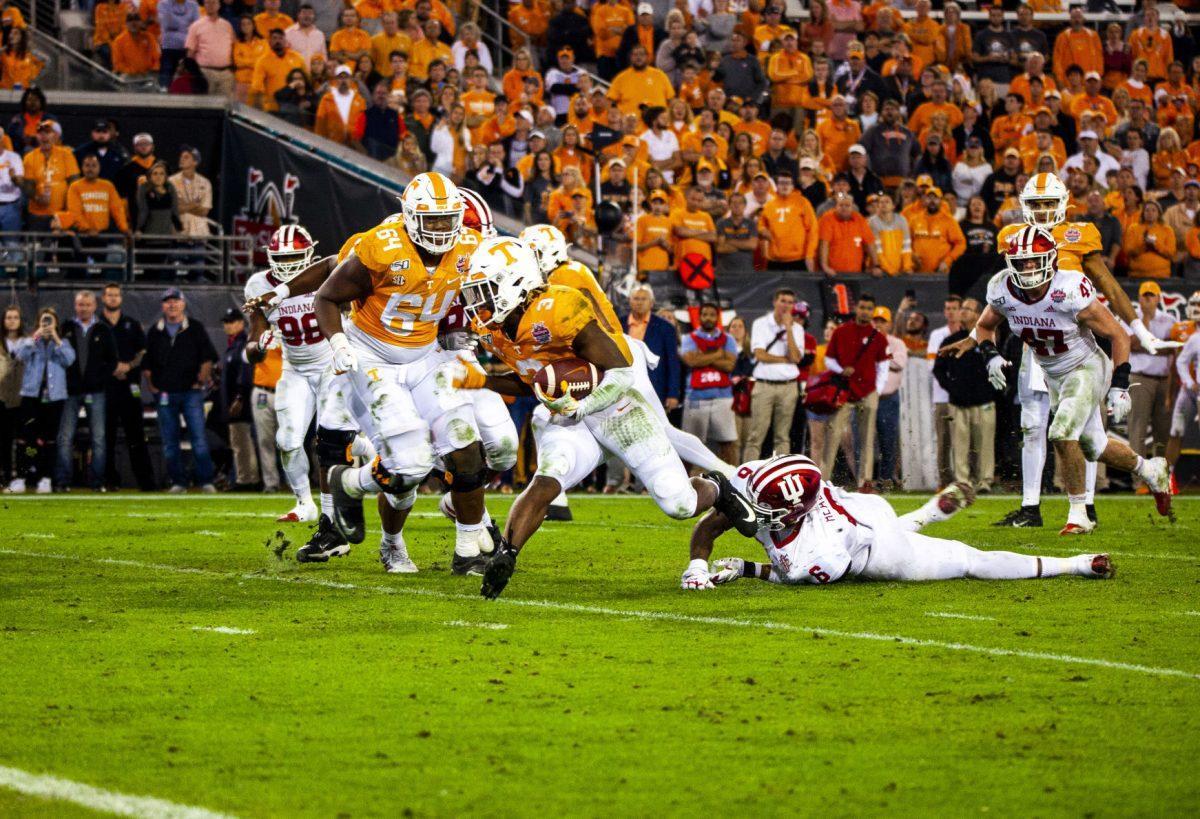 #3 Eric Gray for the Tennessee volunteers facing Indiana in the 2020 Tax Slayer Bowl.