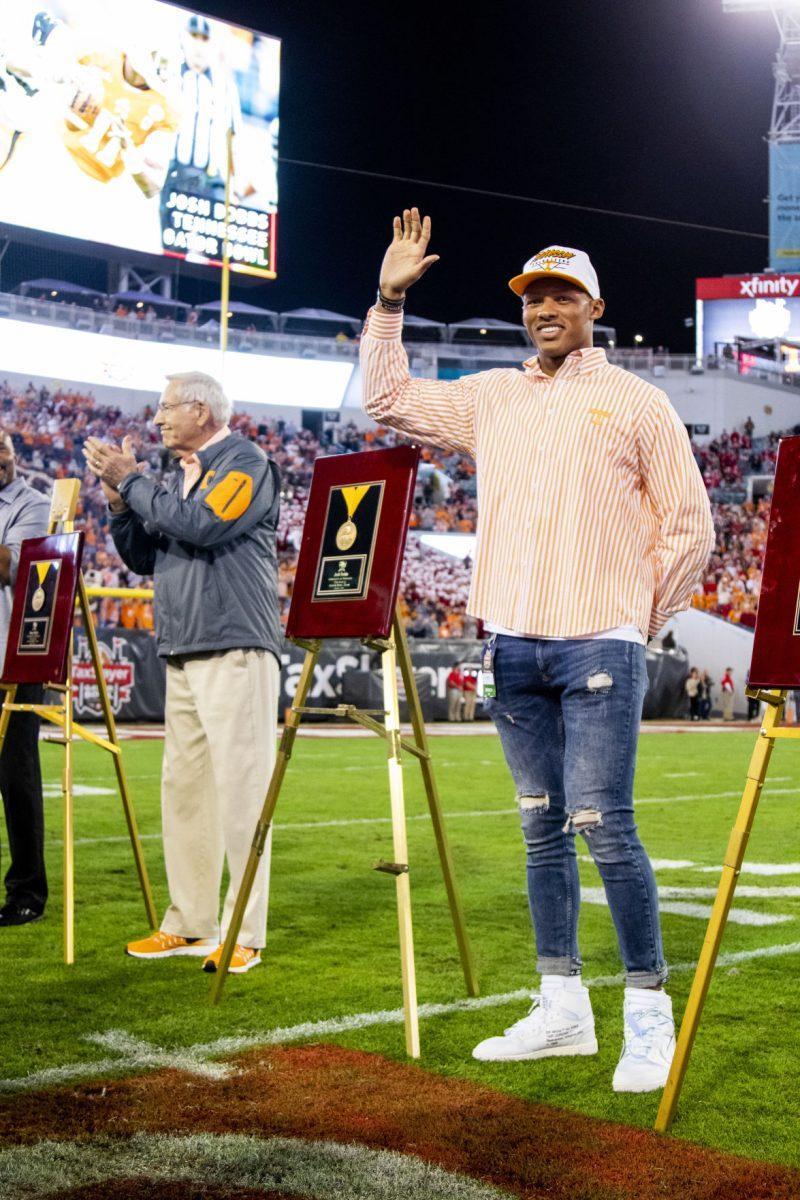 Josh Dobbs honored by the gator bowl on Thursday, January 2, 2020.