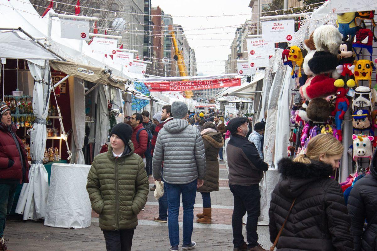 A crowded street in Washington D.C.