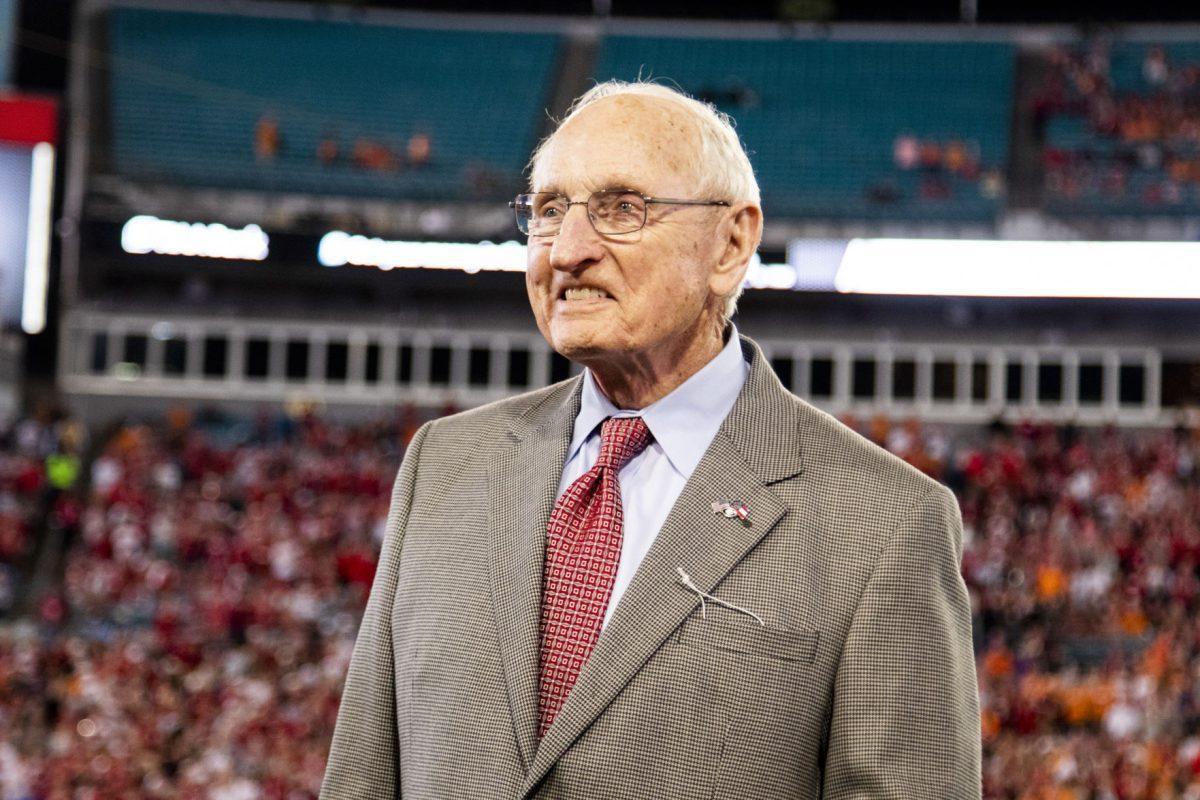 Coach Vince Dooley honored by the Gator Bowl on Thursday, January 2, 2020.