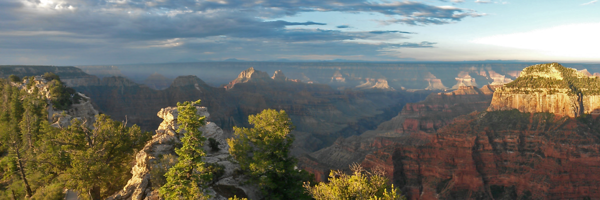 The North Rim of the Grand Canyon offers less crowded views compared to its South Rim counterpart.
