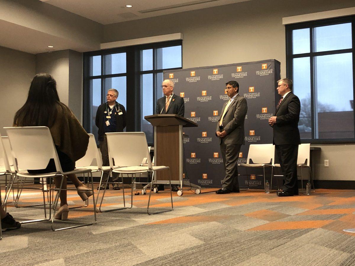 Officials came to UT to talk to about concerns surrounding the corona virus in the Student Union on Tuesday, March 10, 2020.