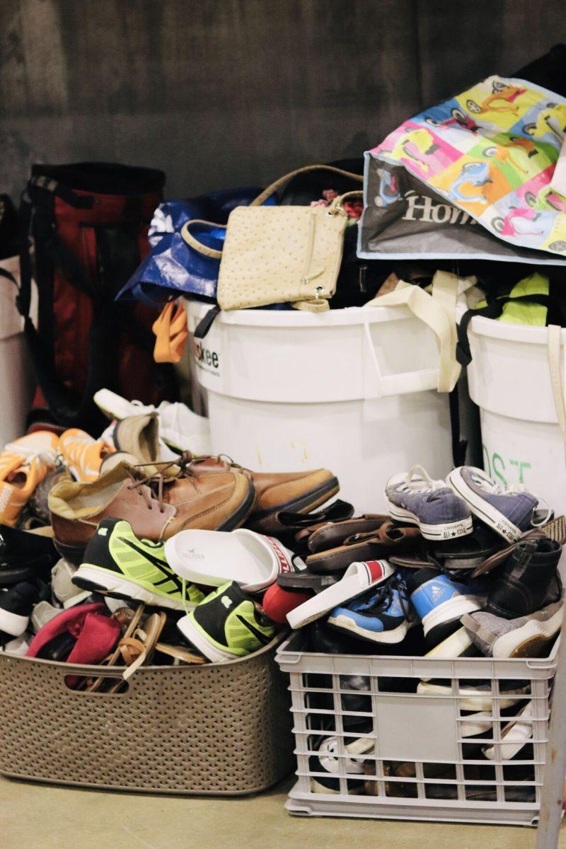 Shoes, bags and other household things at the UTK Free Store on Sept. 17, 2020.