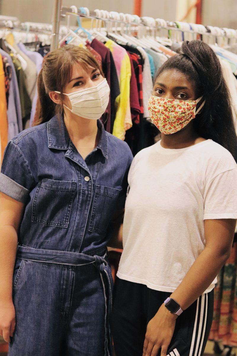 Maryn Miles (left), Free Store manager, pictured with Daria Baker (right), Free Store Assistant, at the UTK Free Store on Sept. 17, 2020.