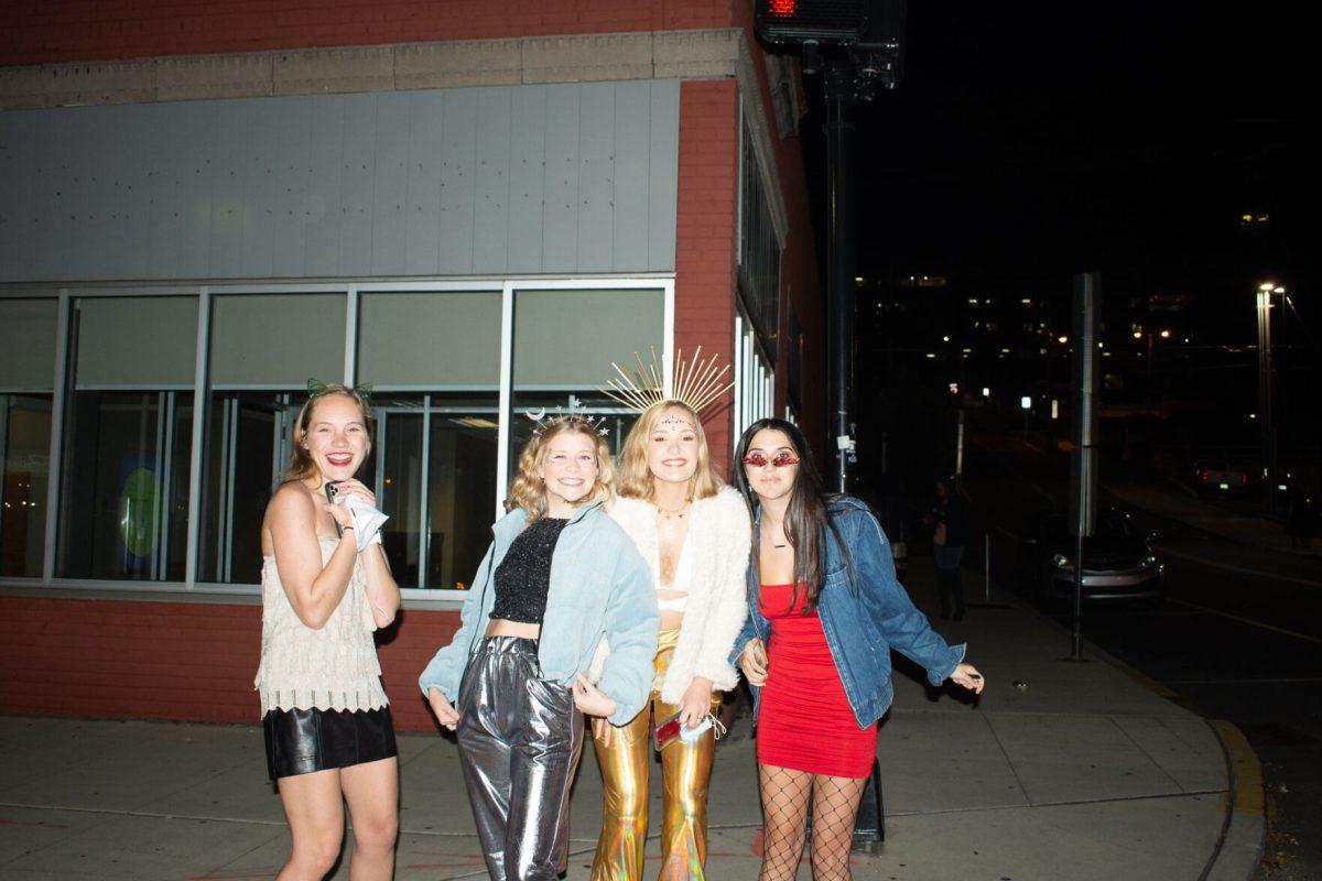 Halloween celebrators out for the night on Cumberland Avenue on Oct. 31, 2020. 