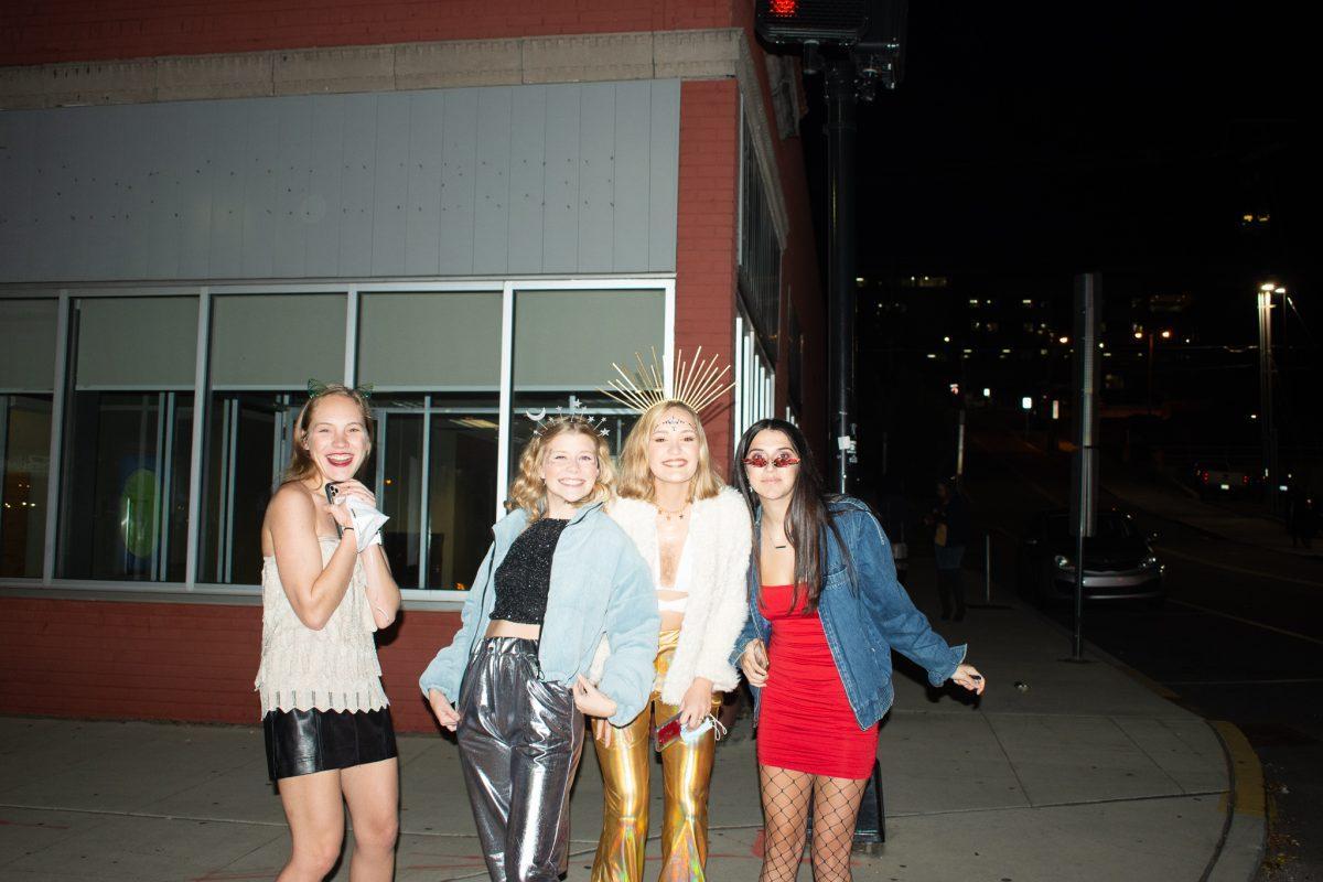 Halloween celebrators out for the night on Cumberland Avenue on Oct. 31, 2020. 
