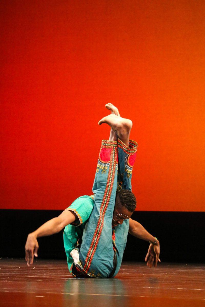 The ZuZu African Acrobats performing thrilling stunts for a captivated audience at The University of Tennessee on Feb. 22, 2021.