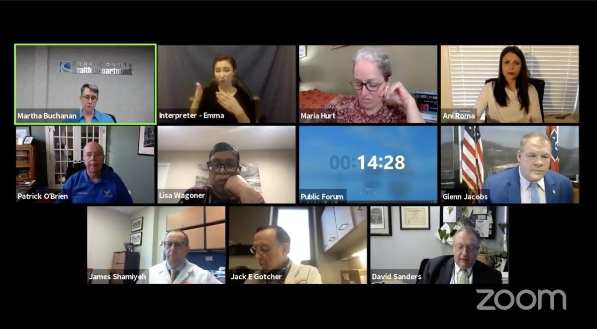 Dr. Martha Buchanan speaks at the virtual Knox County Board of Health meeting on Wednesday, Feb. 11, 2021.