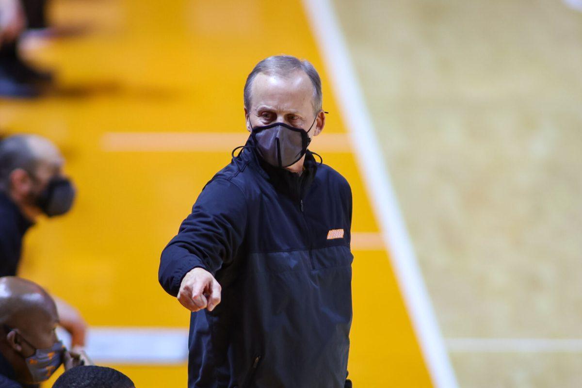 Feb 10, 2021; Knoxville, Tennessee, USA; Tennessee Volunteers head coach Rick Barnes during the first half against the Georgia Bulldogs at Thompson-Boling Arena. Mandatory Credit: Randy Sartin-USA TODAY Sports