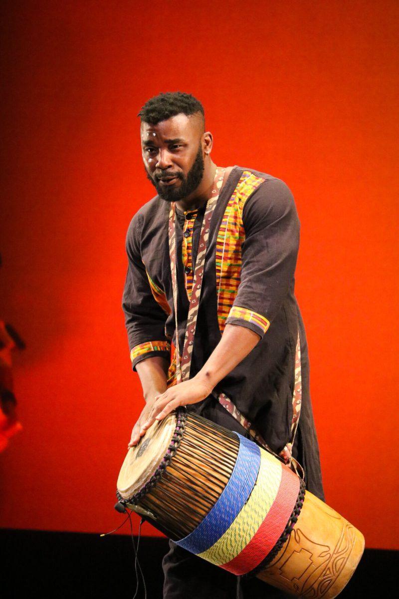 The ZuZu African Acrobats performing thrilling stunts for a captivated audience at The University of Tennessee on Feb. 22, 2021.