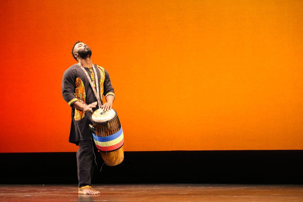 The ZuZu African Acrobats performing thrilling stunts for a captivated audience at The University of Tennessee on Feb. 22, 2021.