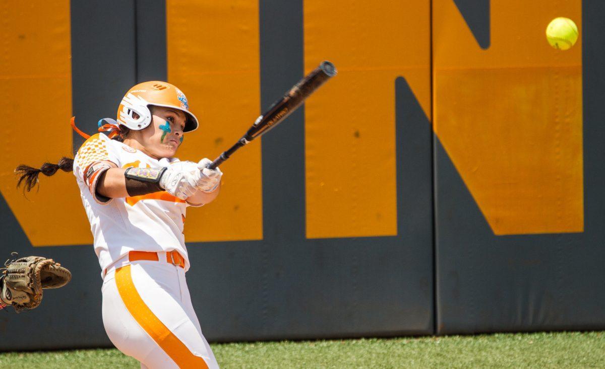 #7, Ashley Morgan hits the ball during the NCAA Regional Final against the University of North Carolina on Sunday, May 19, 2019.