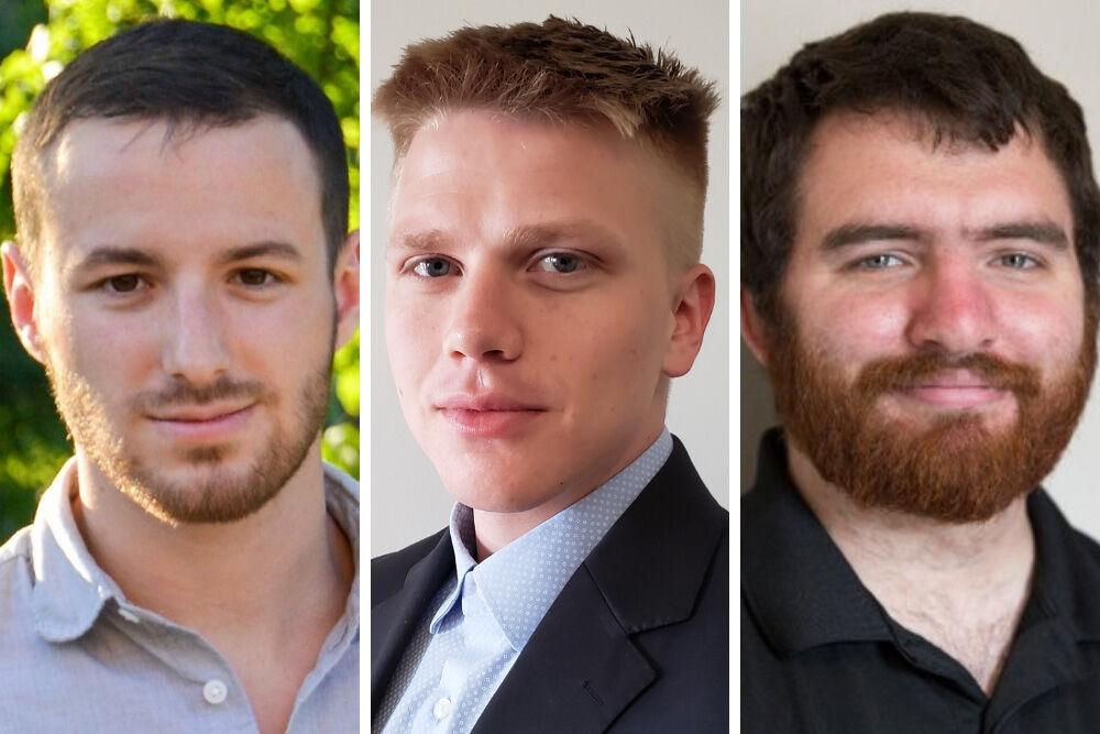 (Left to right) Nuclear engineering graduate students Devon Drey, Edward Duchnowski and Robert Kile won top research awards from the U.S. Department of Energy.