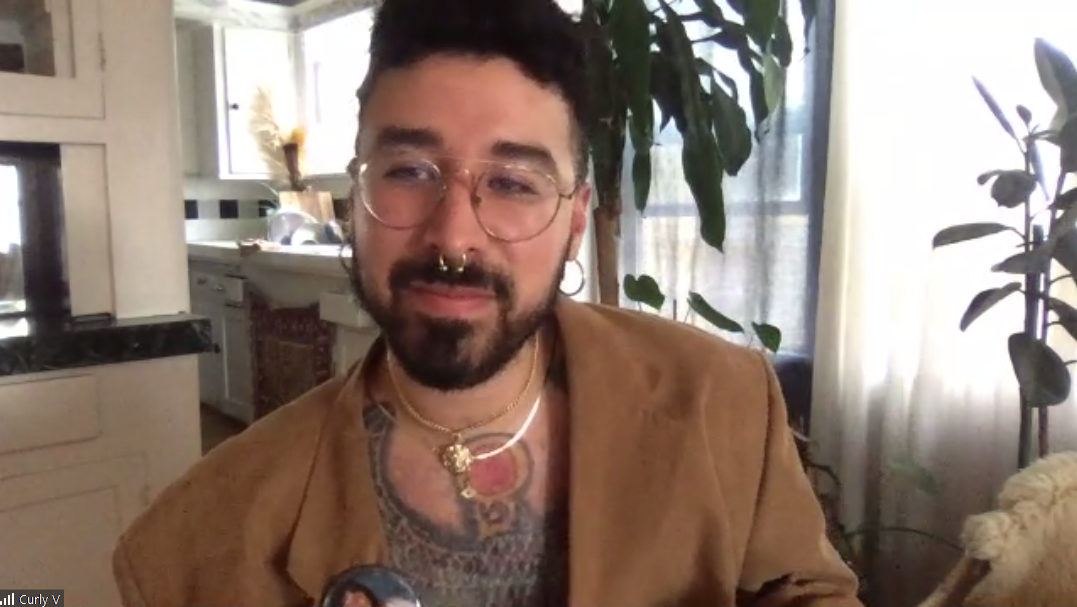 Buzzfeed content creator and actor Curly Velasquez speaks about Latinx identity and mental health awareness in a talk hosted by the Latin American Student Organization (LASO) on Sept. 27.
