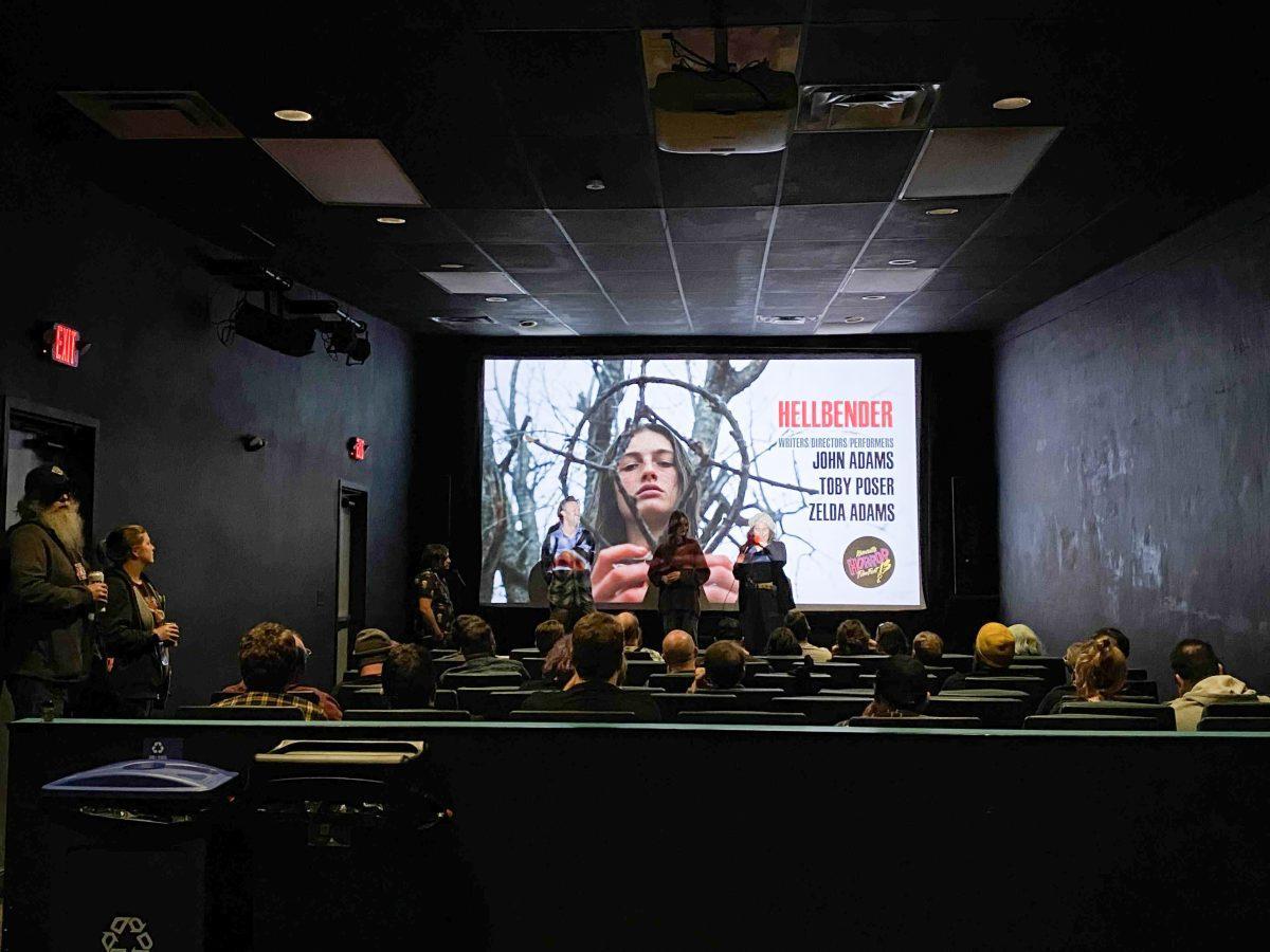 Filmmakers John Adams, Zelda Adams and Toby Poser (left to right) showcase their film "Hellbender" at Central Cinema during the 2021 Knoxville Horror Film Fest on Saturday Oct. 23. 
