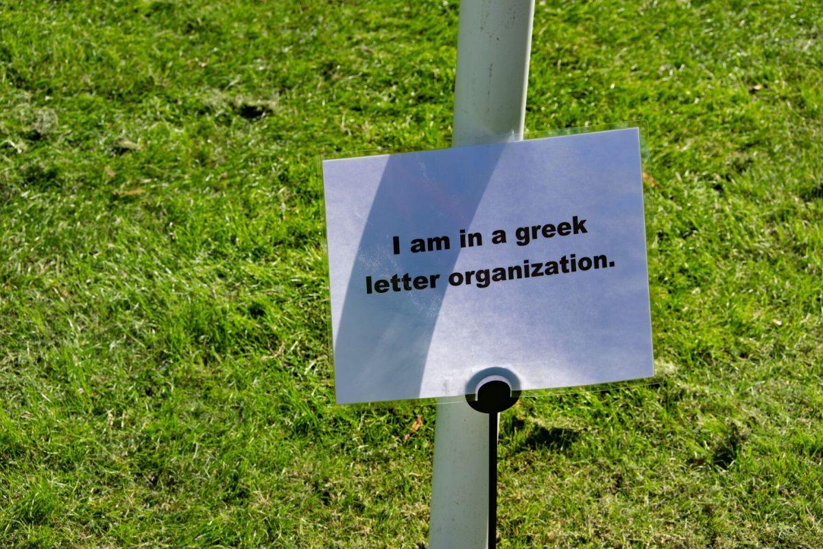 An identity marking one post at SGA's The Unity Project in HSS lawn on Wednesday, Oct 27, 2021.