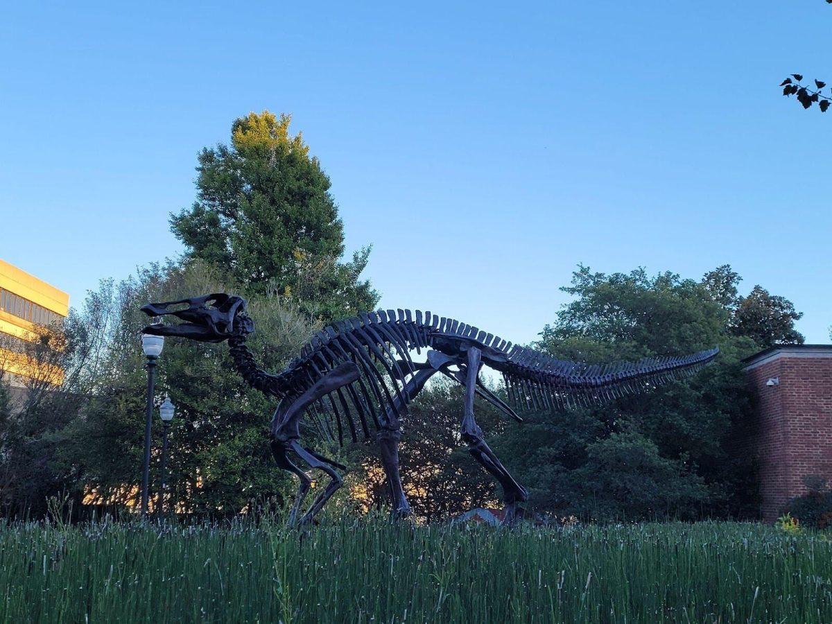 The Prehistoric Duckbill in front of the McClung Museum of Natural History and Culture.