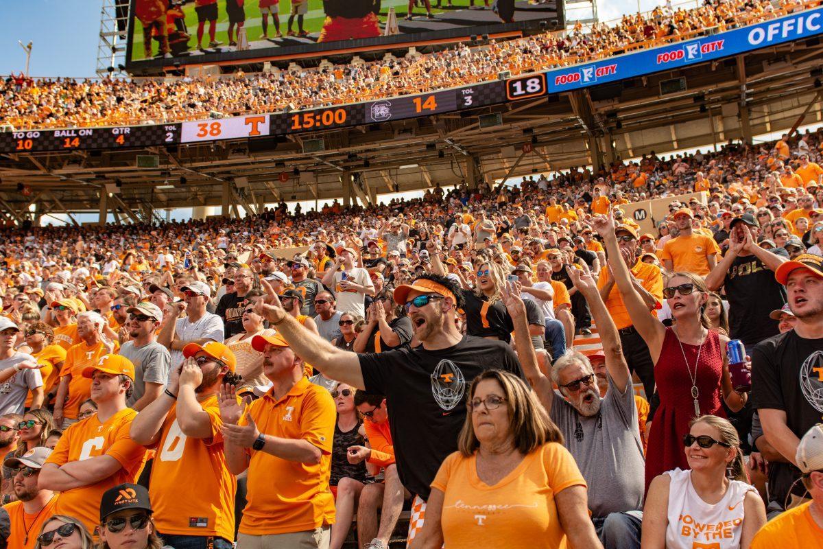 Fans in Neyland Stadium as the Vols play the South Carolina Gamecocks on Saturday Oct. 9, 2021.