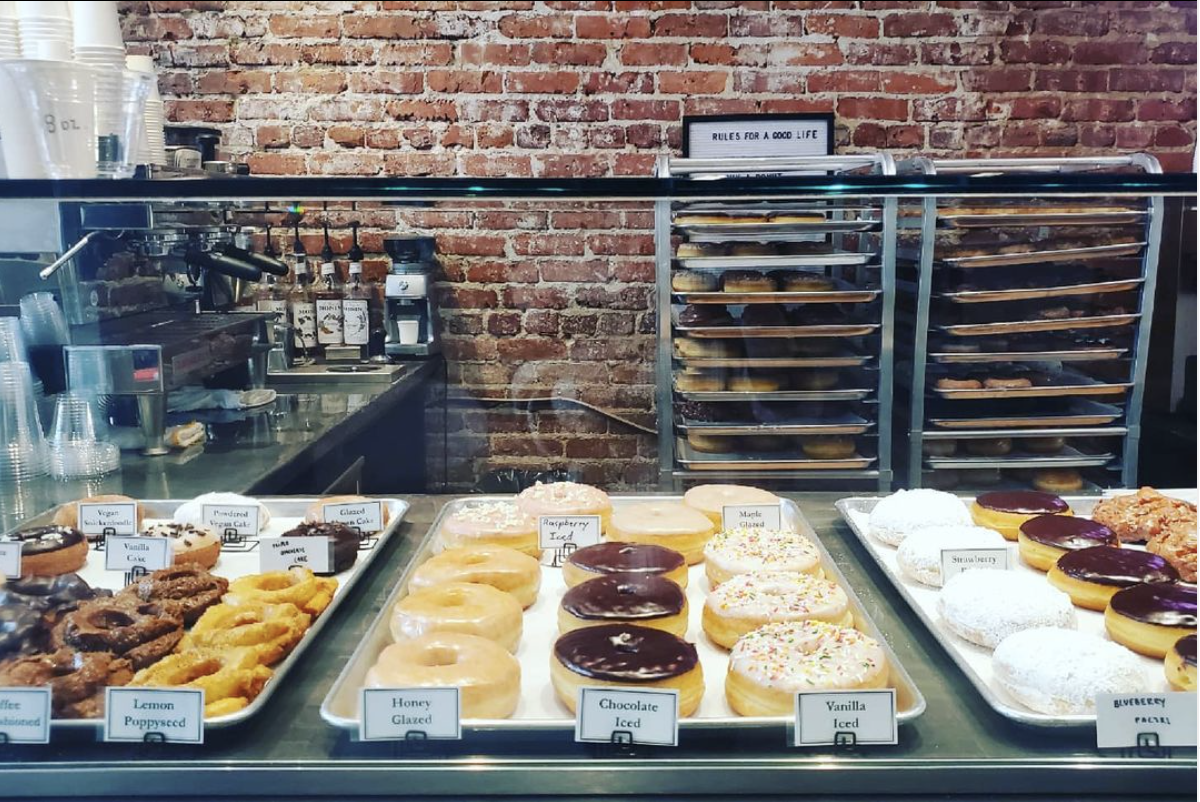 Case of doughnuts in the downtown location of Status Dough on South Gay Street. 