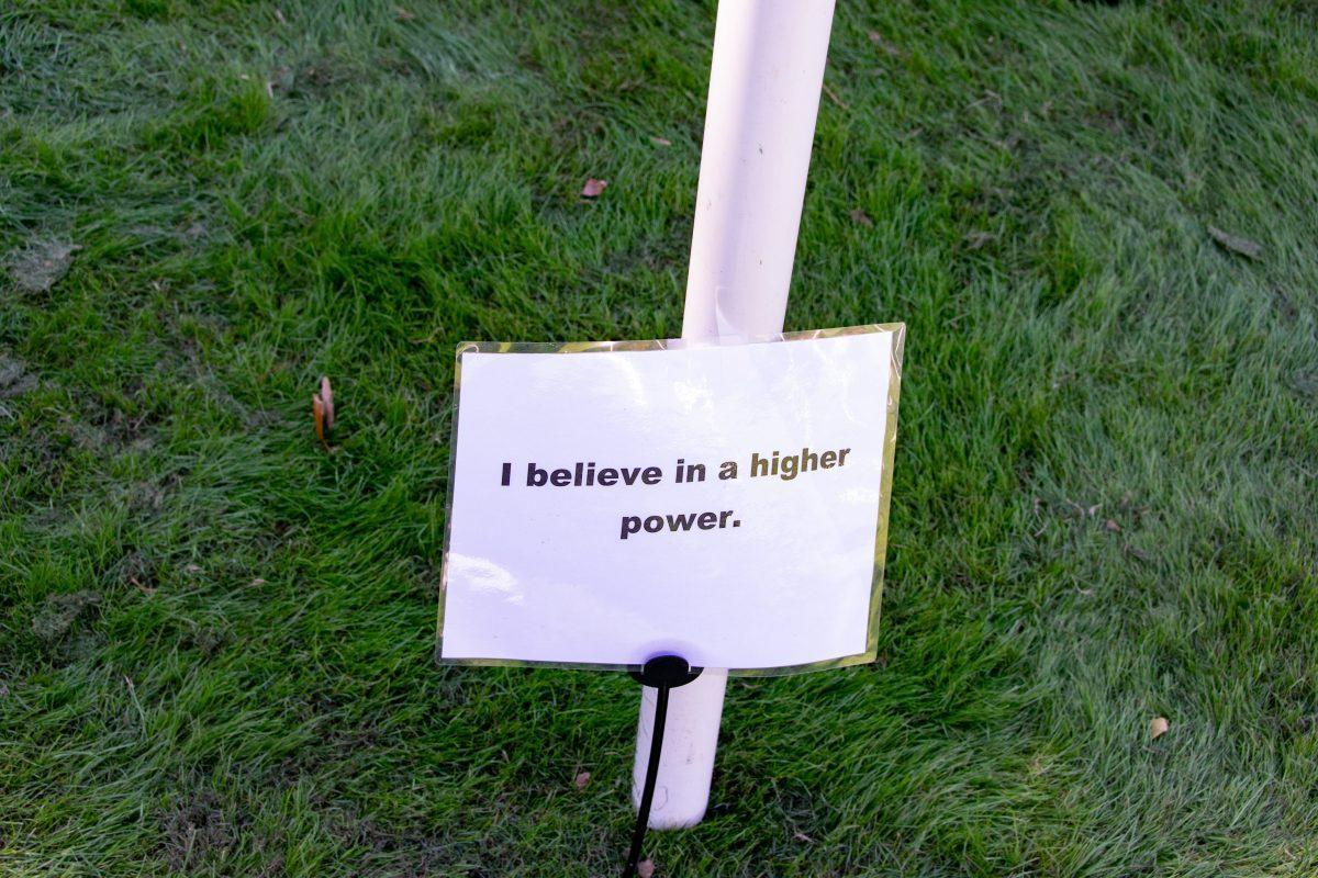 An identity marking one post at SGA's The Unity Project in HSS lawn on Wednesday, Oct 27, 2021.