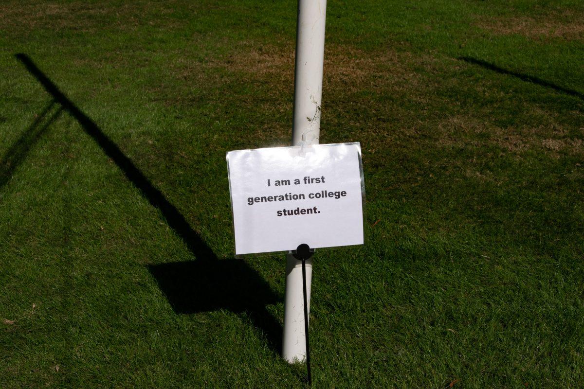 An identity marking one post at SGA's The Unity Project in HSS lawn on Wednesday, Oct 27, 2021.
