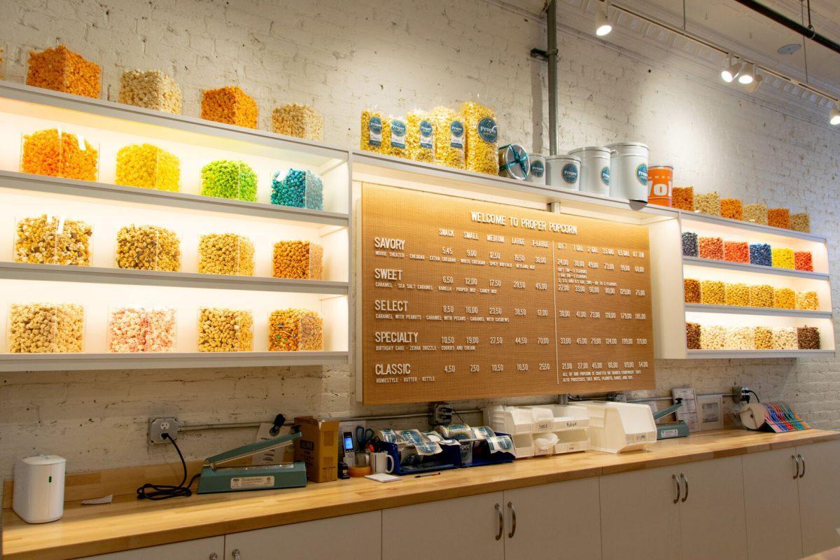 Different popcorns offered at Proper Popcorn's Market Square location on Wednesday, Oct 27, 2021.