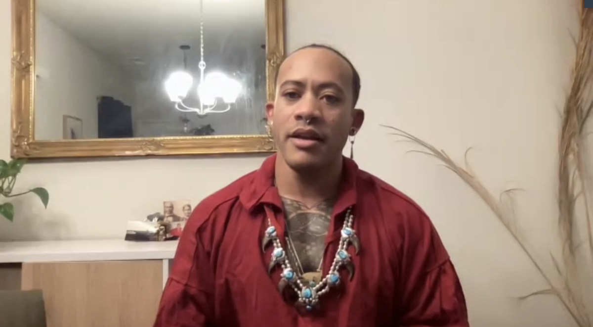 Shane Ortega, a trans indigenous activist and former U.S. Marine Sergeant, spoke to students virtually on Nov. 17 in a lecture titled "All of Me."