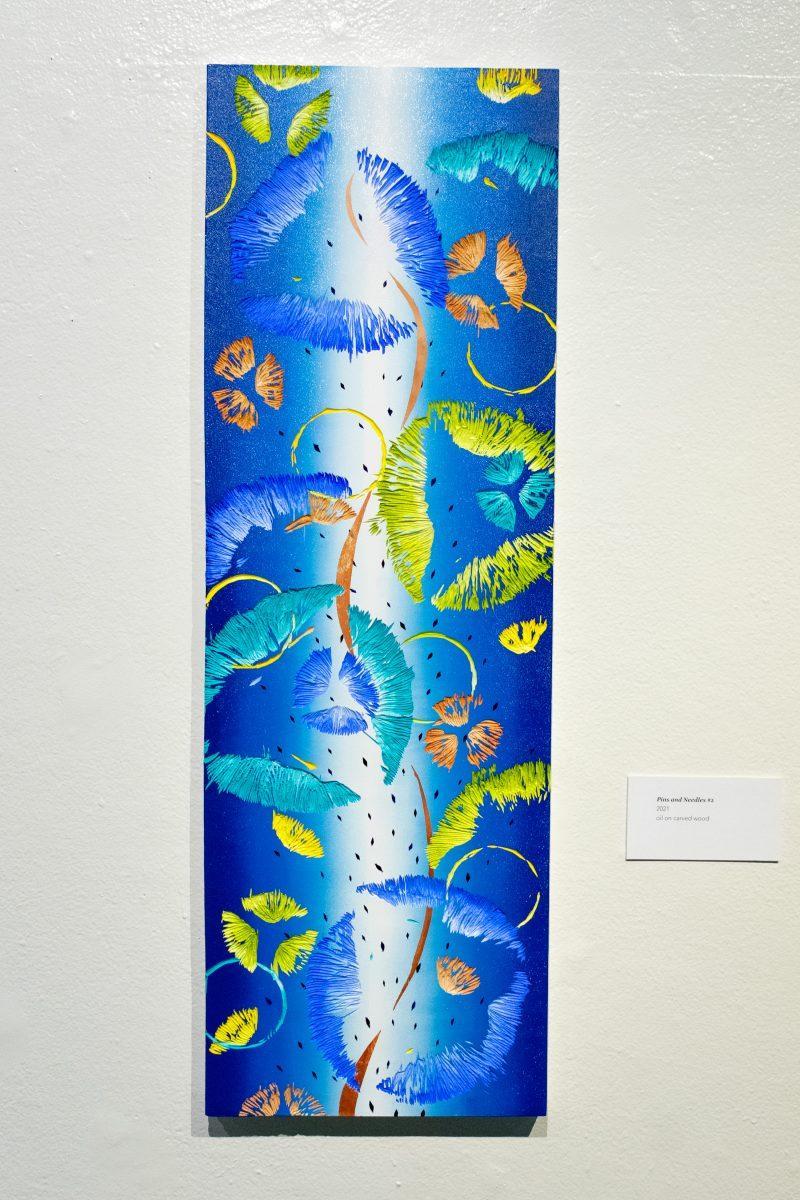 “Carving Brushstrokes”Exhibition by Clinical Assistant Professor Sherry Jankiewicz. Pins and Needles #2 - 2021. At UTK's  Art and Architecture Building, Room 103. November 5, 2021