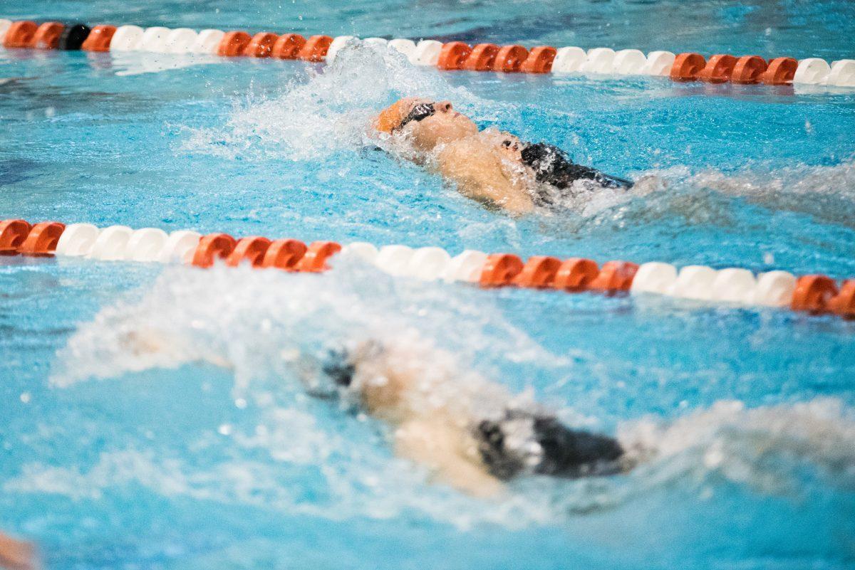 Tennessee's Tess Ciepluncha swims in the 200 meter backstroke race on Friday, November 8, 2019 at the Allan Jones Aquatic Center.