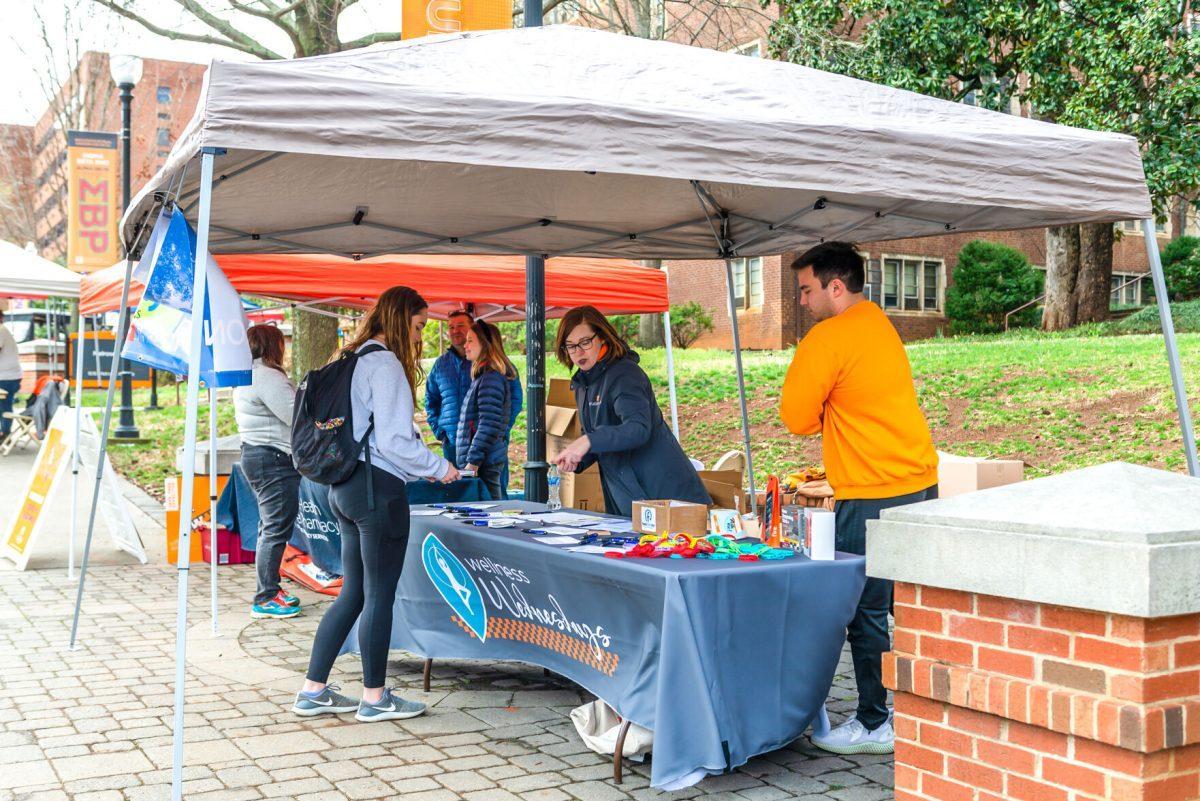 Students at the Fresh Check Day, which promotes mental health and suicide prevention, on the PED walkway. Wednesday, Mar 9, 2022.
