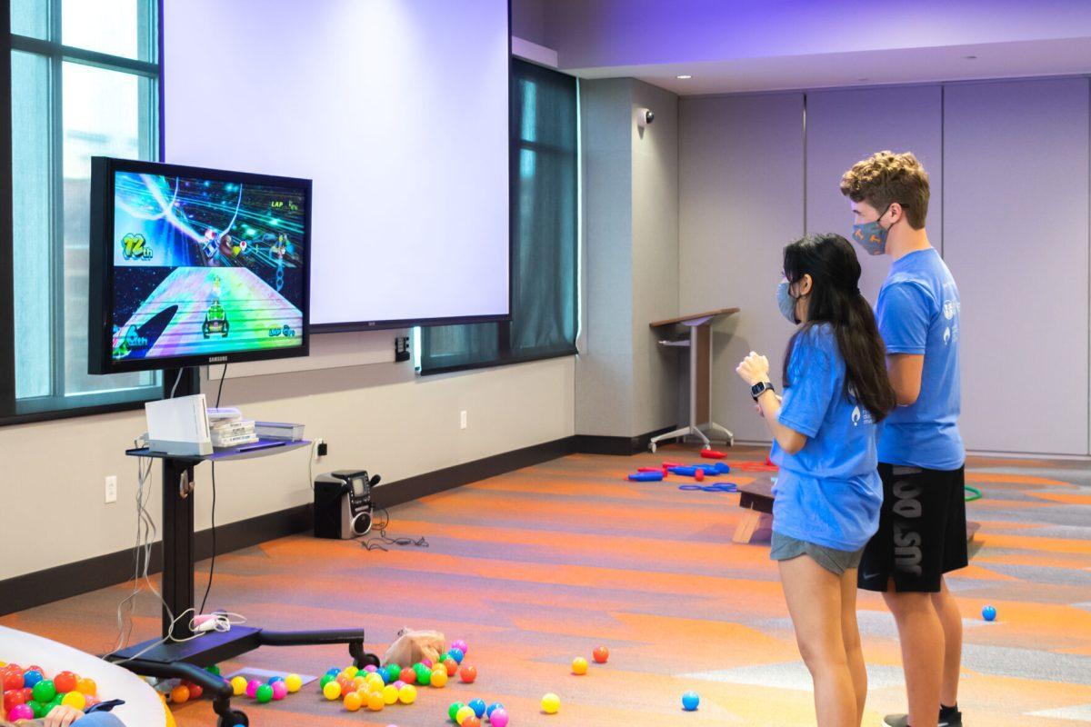 The Volthon game room in the Student Union where students take a dance break to play video games. Saturday Feb. 26, 2022.