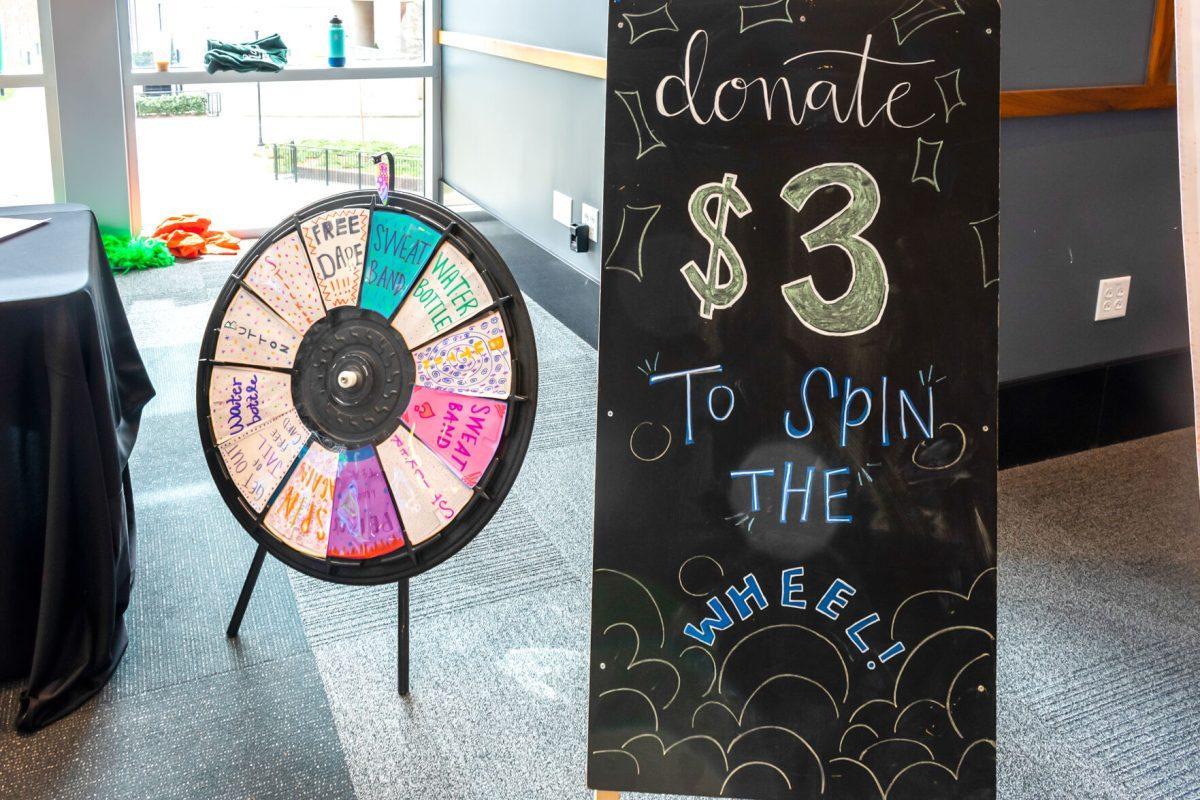 The Volthon Fundraising station in the Student Union where UT students can donate money and win a prize. Saturday Feb. 26, 2022.